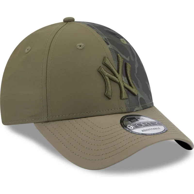 mutzen-gebogen-grun-verstellbares-band-9forty-multi-texture-der-new-york-yankees-mlb-von-new-era