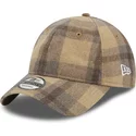 new-era-curved-brim-9twenty-check-brown-adjustable-cap