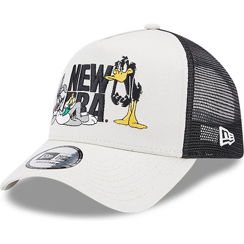 mutzen-gebogen-beige-snapback-a-frame-der-bugs-bunny-y-pato-lucas-looney-tunes-von-new-era