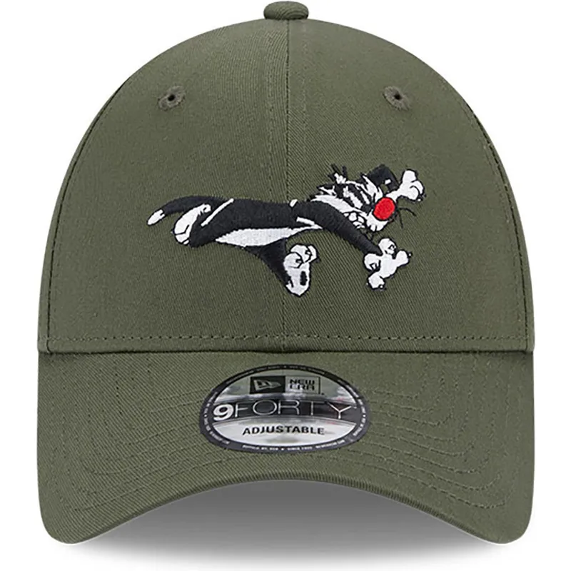cappelli-curva-verde-cinghia-regolabile-9forty-dei-silvestre-looney-tunes-di-new-era
