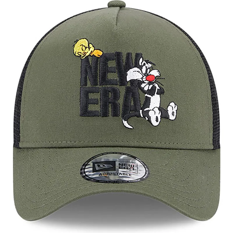 mutzen-gebogen-grun-snapback-a-frame-der-piolin-y-silvestre-looney-tunes-von-new-era