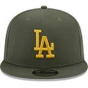 cappello-snapback-verde-con-visiera-piatta-e-logo-giallo-9fifty-side-patch-dei-los-angeles-dodgers-mlb-di-new-era