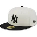 cappello-piatto-bianco-e-nero-aderente-59fifty-championships-dei-new-york-yankees-mlb-di-new-era