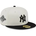 cappello-piatto-bianco-e-nero-aderente-59fifty-championships-dei-new-york-yankees-mlb-di-new-era