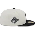 cappello-piatto-bianco-e-nero-aderente-59fifty-championships-dei-new-york-yankees-mlb-di-new-era