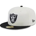 cappello-piatto-bianco-e-nero-aderente-59fifty-championships-dei-las-vegas-raiders-nfl-di-new-era