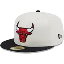 cappello-piatto-bianco-e-nero-aderente-59fifty-championships-dei-chicago-bulls-nba-di-new-era