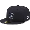 casquette-plate-bleue-marine-ajustee-59fifty-team-outline-new-york-yankees-mlb-new-era