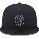 cappelli-piatta-blu-marino-regolato-59fifty-team-outline-dei-new-york-yankees-mlb-di-new-era