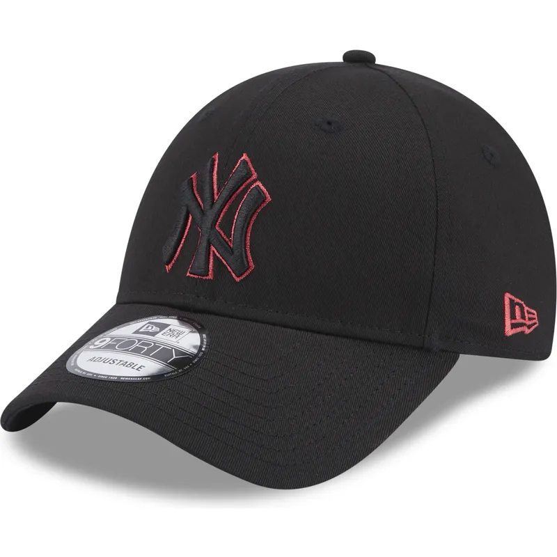 cappelli-curva-nero-cinghia-regolabile-9forty-team-outline-dei-new-york-yankees-mlb-di-new-era