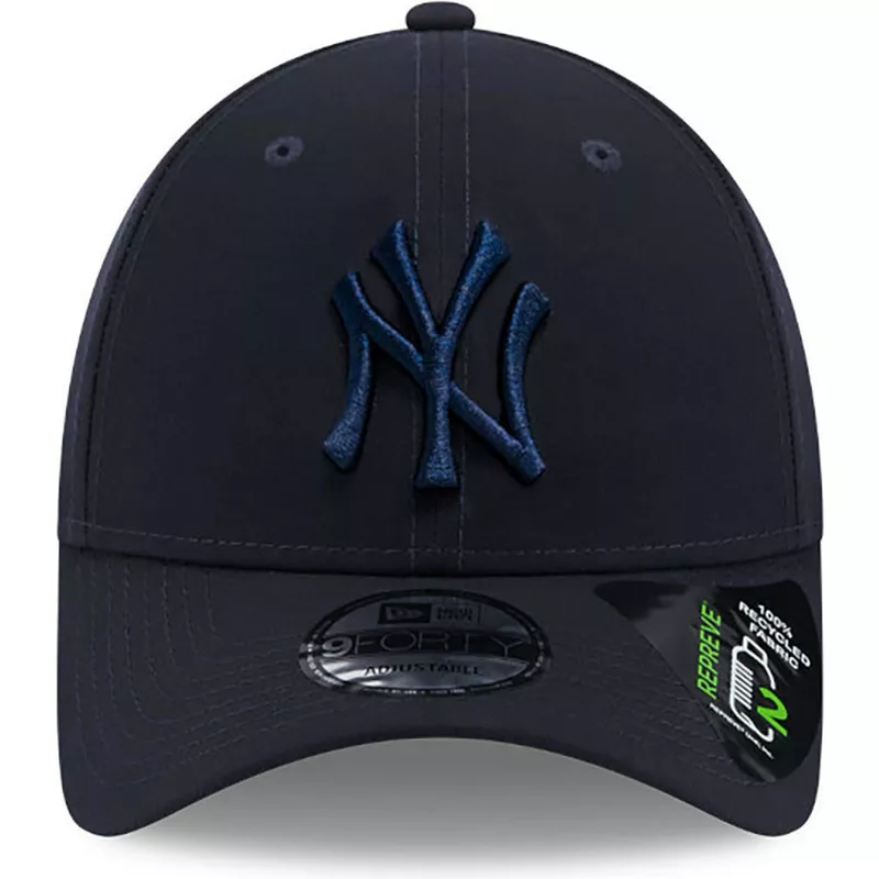 new-era-curved-brim-navy-blue-logo-9forty-repreve-new-york-yankees-mlb-navy-blue-adjustable-cap