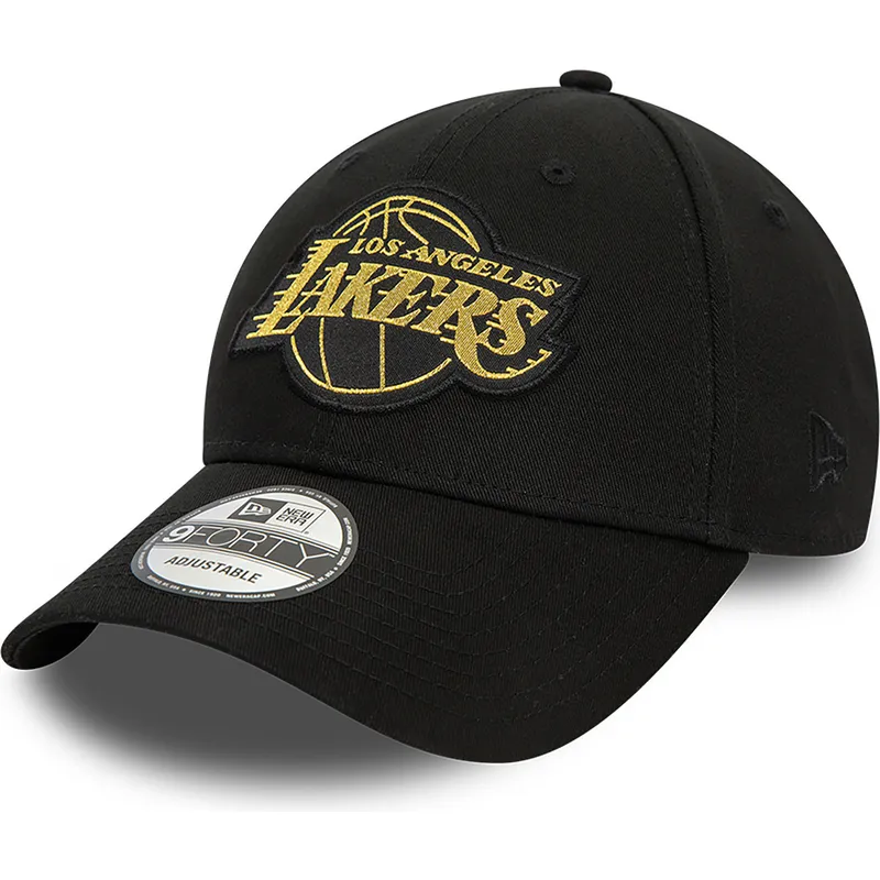 mutzen-gebogen-schwarz-verstellbares-band-9forty-metallic-badge-der-los-angeles-lakers-nba-von-new-era mutzen-gebogen-schwarz-verstellbares-band-9forty-metallic-badge-der-los-angeles-lakers-nba-von-new-era