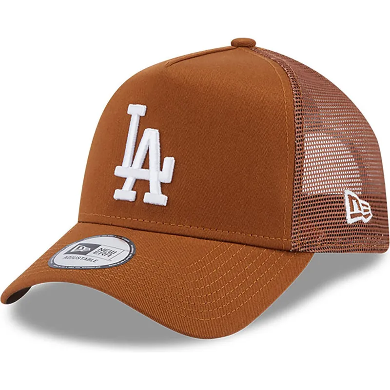 cappelli-curva-marrone-snapback-a-frame-league-essential-dei-los-angeles-dodgers-mlb-di-new-era