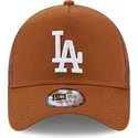 casquette-trucker-marron-a-frame-league-essential-los-angeles-dodgers-mlb-new-era