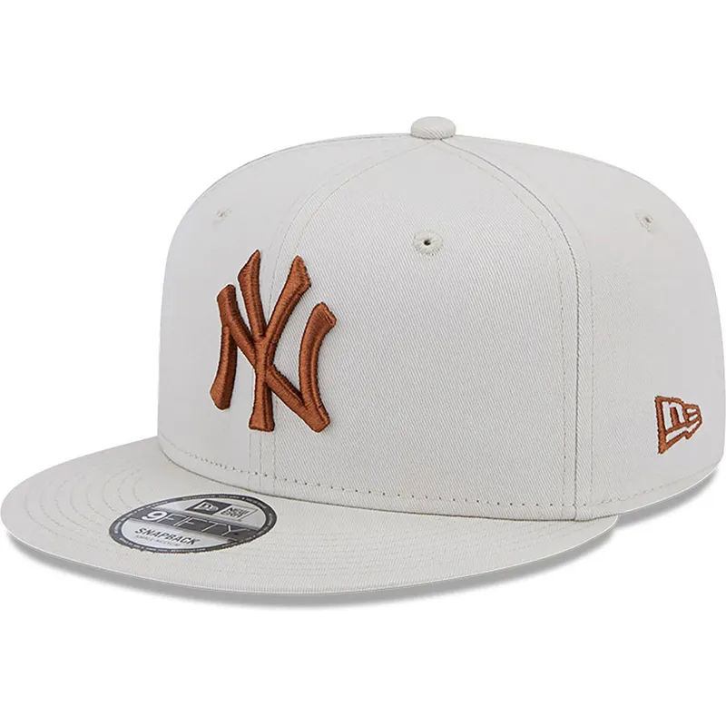 cappelli-piatta-beige-snapback-marron-9fifty-league-essential-dei-new-york-yankees-mlb-di-new-era