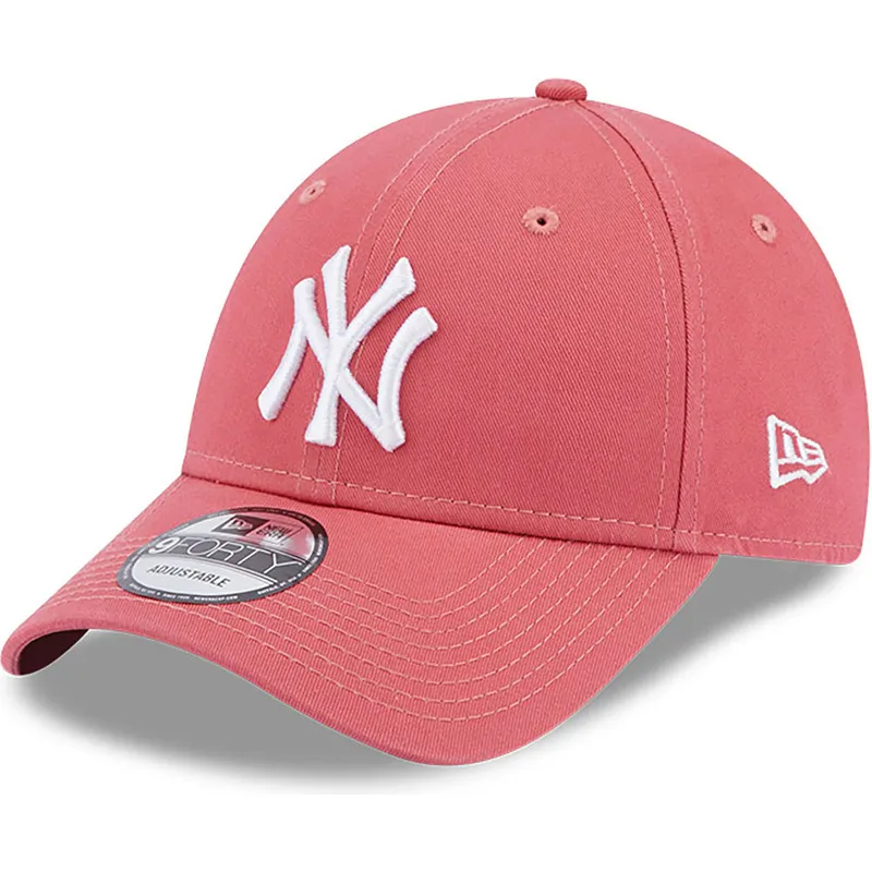 mutzen-gebogen-rosa-verstellbares-band-claro-9forty-league-essential-der-new-york-yankees-mlb-von-new-era