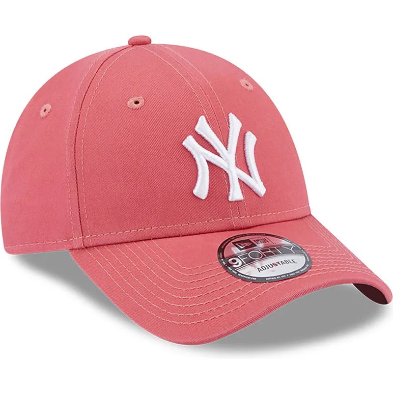 mutzen-gebogen-rosa-verstellbares-band-claro-9forty-league-essential-der-new-york-yankees-mlb-von-new-era