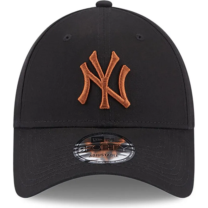 cappelli-curva-nero-cinghia-regolabile-marron-9forty-league-essential-dei-new-york-yankees-mlb-di-new-era
