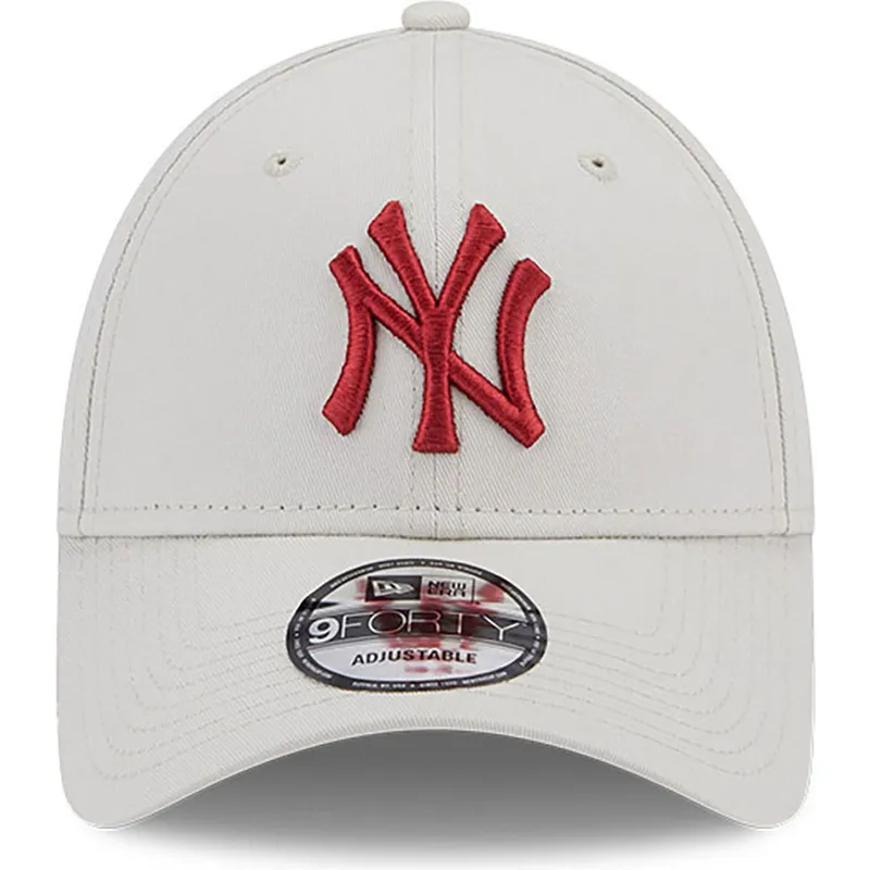 cappelli-curva-beige-cinghia-regolabile-9forty-league-essential-dei-new-york-yankees-mlb-di-new-era