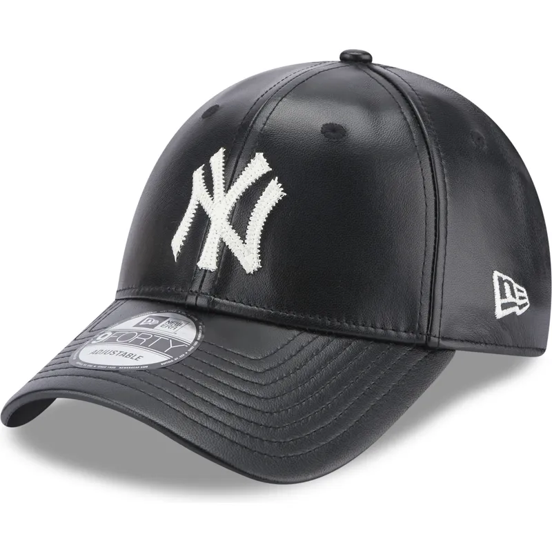 mutzen-gebogen-schwarz-verstellbares-band-9forty-leather-der-new-york-yankees-mlb-von-new-era