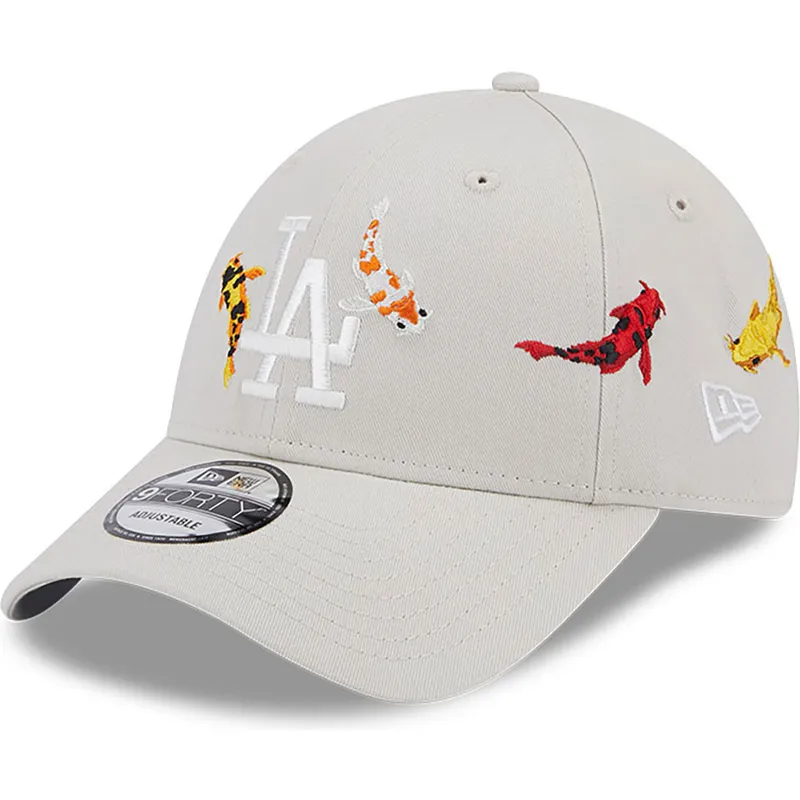 cappelli-curva-beige-cinghia-regolabile-9forty-koi-fish-dei-los-angeles-dodgers-mlb-di-new-era