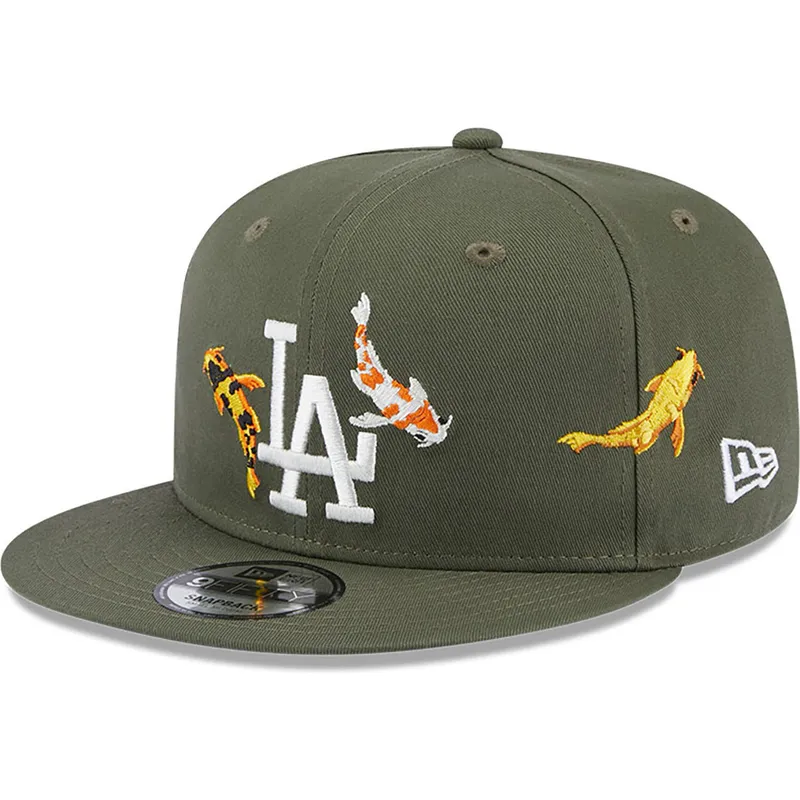 cappelli-piatta-verde-snapback-9fifty-koi-fish-dei-los-angeles-dodgers-mlb-di-new-era