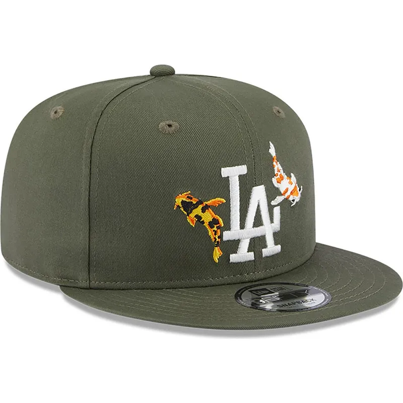 cappelli-piatta-verde-snapback-9fifty-koi-fish-dei-los-angeles-dodgers-mlb-di-new-era