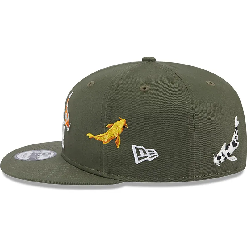 cappelli-piatta-verde-snapback-9fifty-koi-fish-dei-los-angeles-dodgers-mlb-di-new-era