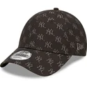 cappellino-curvo-nero-regolabile-9forty-monogram-di-new-york-yankees-mlb-di-new-era