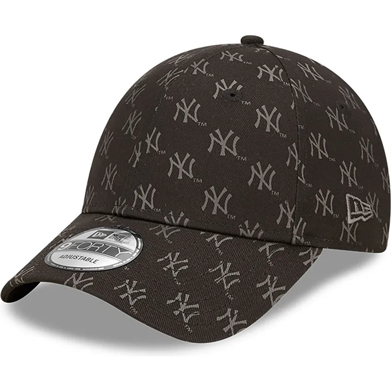 cappellino-curvo-nero-regolabile-9forty-monogram-di-new-york-yankees-mlb-di-new-era