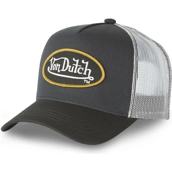 Czarna i biała czapka trucker CLA6 od Von Dutch