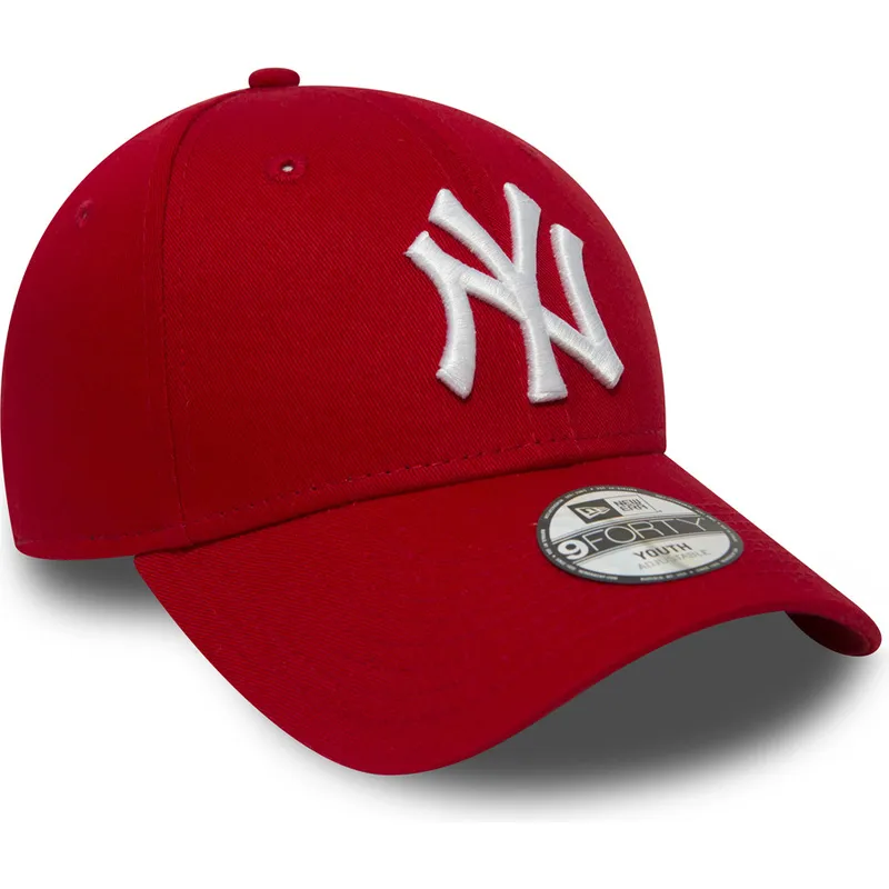 czerwona-regulowana-czapka-z-zakrzywionym-daszkiem-dla-dzieci-9forty-essential-new-york-yankees-mlb-od-new-era