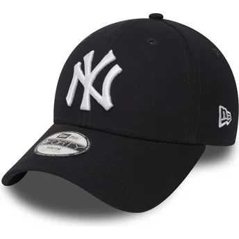 New Era New York Yankees MLB 9FORTY Essential justerbar mørkeblå buet kasket til dreng