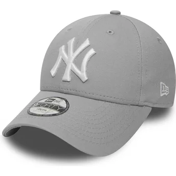 New Era Kinder Curved Brim 9FORTY Essential New York Yankees MLB Adjustable Cap grau