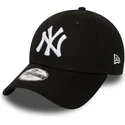 schwarze-gebogene-verstellbare-kinderkappe-9forty-essential-von-new-york-yankees-mlb-von-new-era