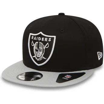 graue-snapback-kappe-9fifty-cotton-block-der-las-vegas-raiders-nfl-von-new-era