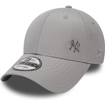 Graue verstellbare Curved Cap 9FORTY Flawless Logo der New York Yankees MLB von New Era