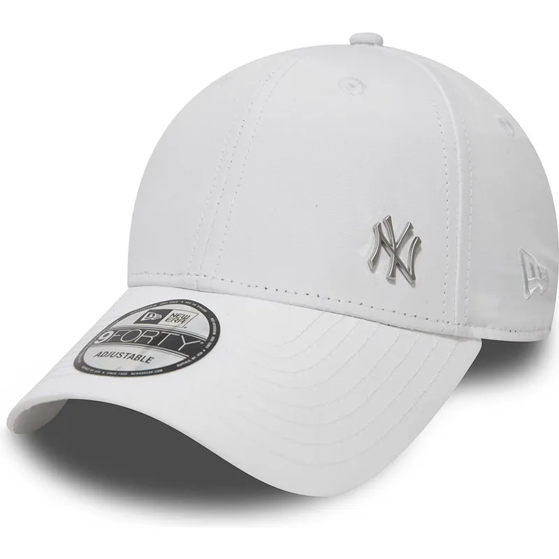 weisse-verstellbare-curved-cap-9forty-flawless-logo-der-new-york-yankees-mlb-von-new-era