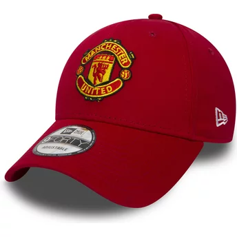 cappellino-visiera-curva-rosso-regolabile-9forty-essential-di-manchester-united-football-club-di-new-era