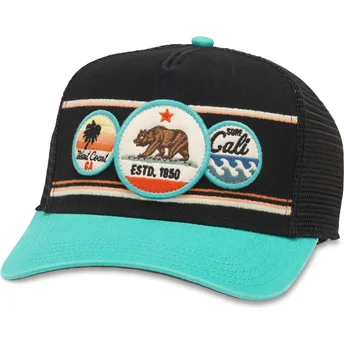 Cappellino trucker nero e blu snapback California Domino di American Needle