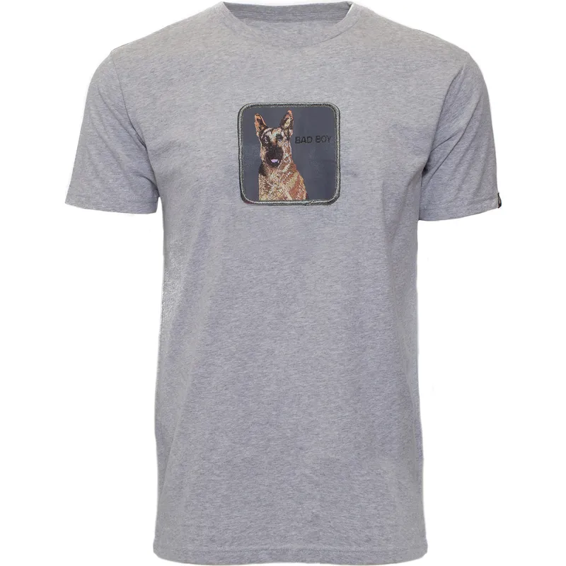 magliette-manica-corta-grigio-dei-manga-corta-gris-perro-pastor-aleman-bad-boy-bouncer-the-farm-the-farm-di-goorin-bros