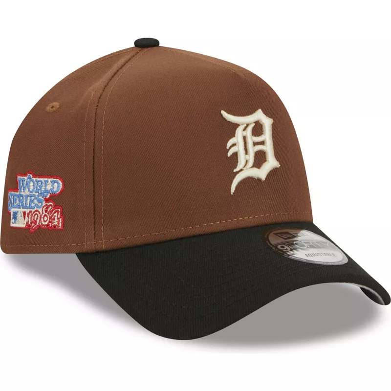 new-era-curved-brim-9forty-a-frame-harvest-detroit-tigers-mlb-brown-and-black-snapback-cap