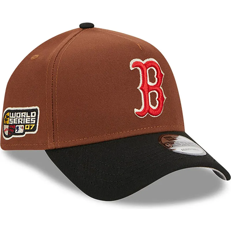 mutzen-gebogen-braun-snapback-9forty-a-frame-harvest-der-boston-red-sox-mlb-von-new-era