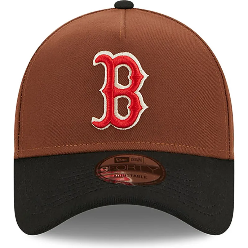 mutzen-gebogen-braun-snapback-9forty-a-frame-harvest-der-boston-red-sox-mlb-von-new-era