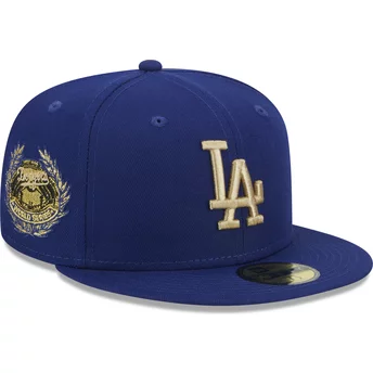 Casquette plate bleue ajustée 59FIFTY Laurel Sidepatch Los Angeles Dodgers MLB New Era