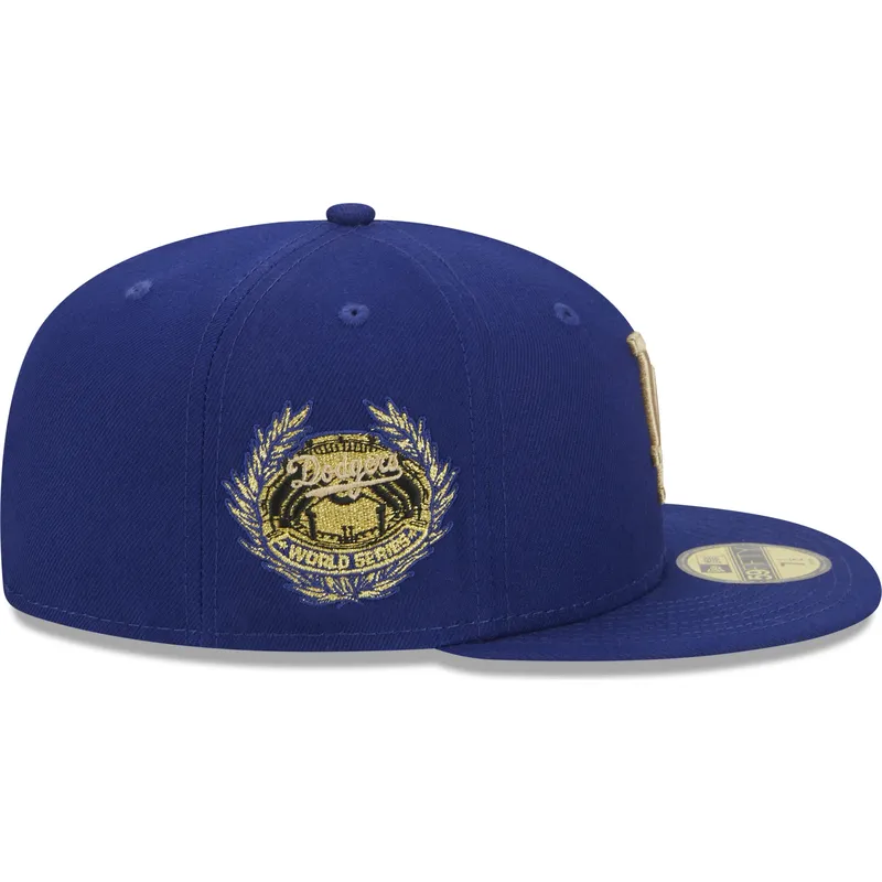 mutzen-flach-blau-angepasst-59fifty-laurel-sidepatch-der-los-angeles-dodgers-mlb-von-new-era