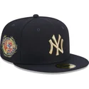 cappello-piatto-blu-navy-aderente-59fifty-laurel-sidepatch-dei-new-york-yankees-mlb-di-new-era