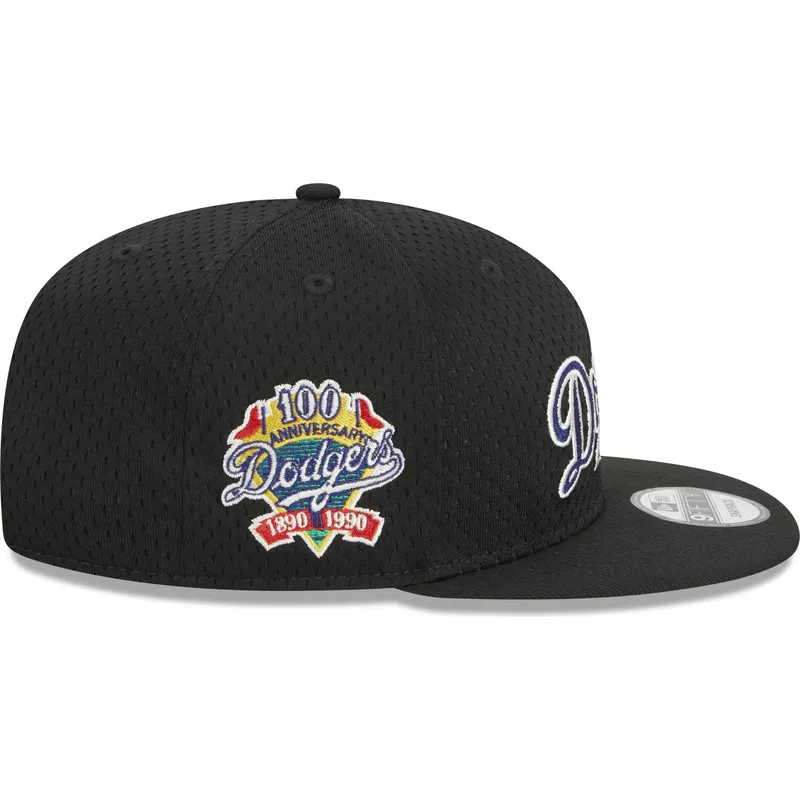 cappello-piatto-nero-snapback-9fifty-post-up-pin-dei-los-angeles-dodgers-mlb-di-new-era