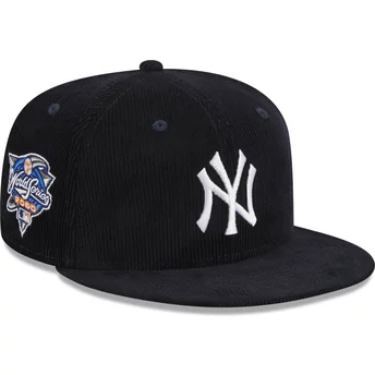 New Era Flat Brim 59FIFTY Throwback Cord New York Yankees MLB Navy Blue Fitted Cap