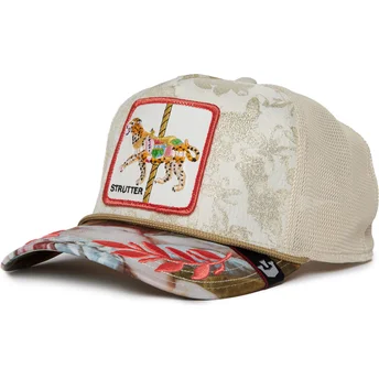 gorra-trucker-beige-e-multicolore-leopardo-strutter-quid-glorier-carousel-the-farm-di-goorin-bros